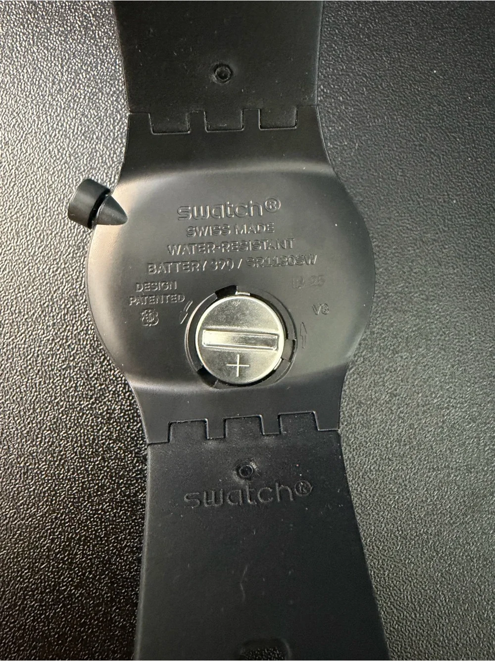 Swatch Black Silicone Skeleton Dial Watch with Gold Accents Bioceramic